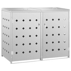 vidaXL nojume atkritumu konteineram, 240 L, nerūsējošs tērauds cena un informācija | Komposta kastes un āra konteineri | 220.lv