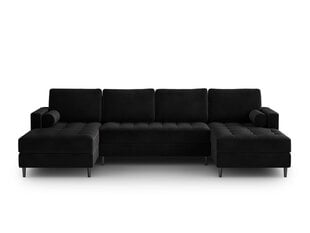 Stūra dīvāns Milo Casa Santo 6S, melns cena un informācija | Stūra dīvāni | 220.lv
