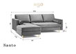 Stūra dīvāns Milo Casa Santo 4S-V, zils cena un informācija | Stūra dīvāni | 220.lv