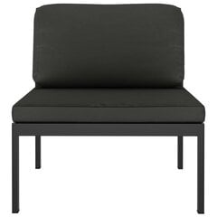 vidaXL vidējais dīvāns ar matračiem, alumīnijs, antracītpelēks цена и информация | скамейка со столиком | 220.lv
