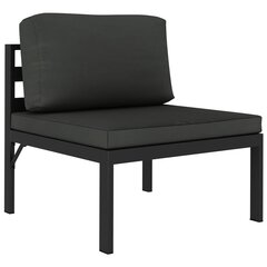vidaXL vidējais dīvāns ar matračiem, alumīnijs, antracītpelēks цена и информация | скамейка со столиком | 220.lv