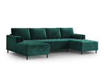 Stūra dīvāns Milo Casa Santo 6S, zaļš/melns