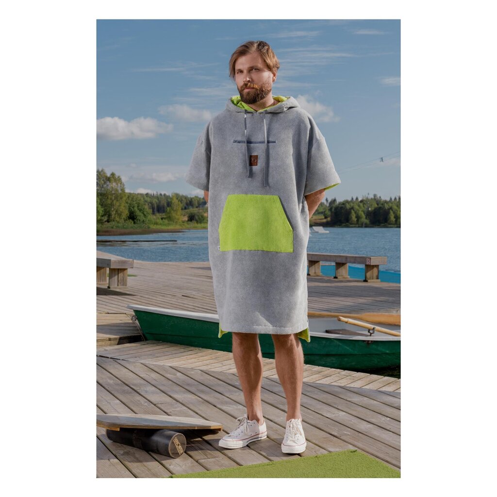 Pončo Coverhood Wakeboard, pelēks cena un informācija | Dvieļi | 220.lv