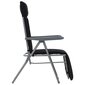 vidaXL salokāmi dārza krēsli ar matračiem, 2 gab., melni cena un informācija | Dārza krēsli | 220.lv