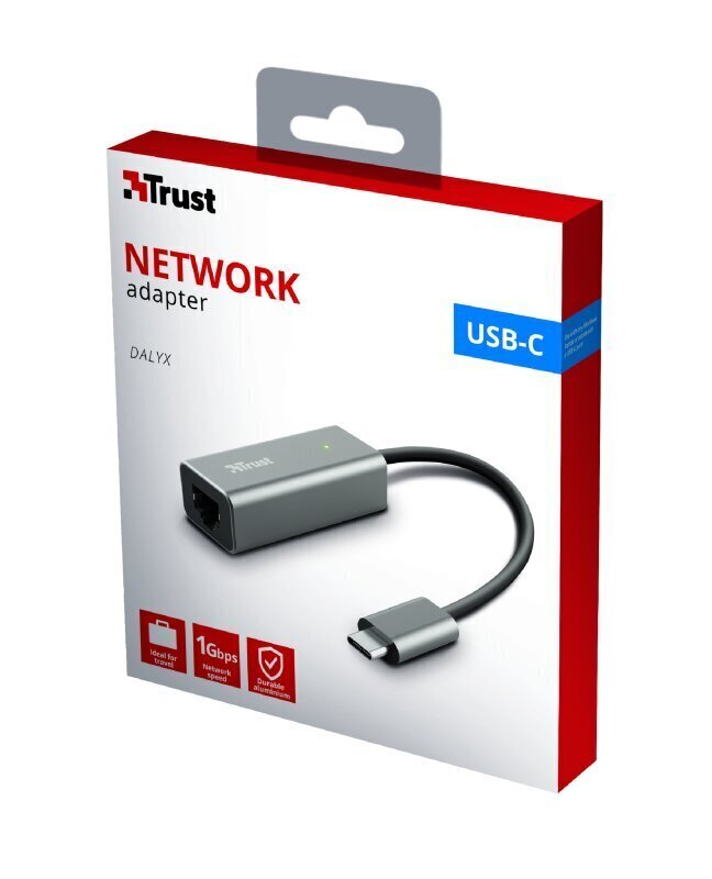 Adapteris Trust Dalyx USB-C/RJ45, 10 cm cena un informācija | Adapteri un USB centrmezgli | 220.lv