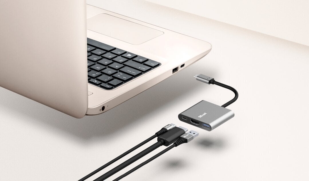 Adapteris Trust Dalyx 3-in-1 USB-C/USB-A/HDMI, 10 cm cena un informācija | Adapteri un USB centrmezgli | 220.lv