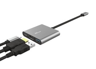 Adapteris Trust Dalyx 3-in-1 USB-C/USB-A/HDMI, 10 cm cena un informācija | Trust Datortehnika | 220.lv