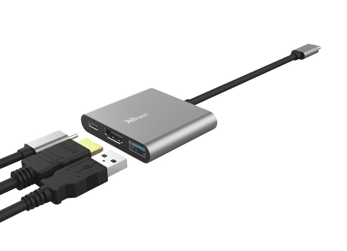 Adapteris Trust Dalyx 3-in-1 USB-C/USB-A/HDMI, 10 cm cena un informācija | Adapteri un USB centrmezgli | 220.lv