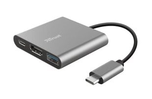 Адаптер Trust Dalyx 3-в-1 USB-C/USB-A/HDMI, 10 см цена и информация | Адаптеры и USB разветвители | 220.lv