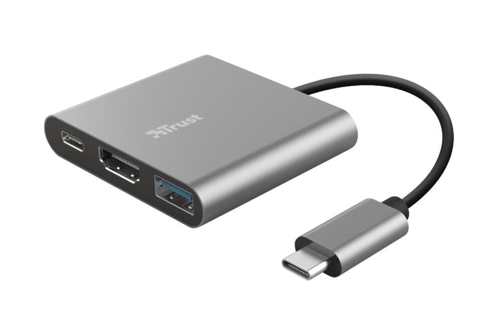 Adapteris Trust Dalyx 3-in-1 USB-C/USB-A/HDMI, 10 cm цена и информация | Adapteri un USB centrmezgli | 220.lv