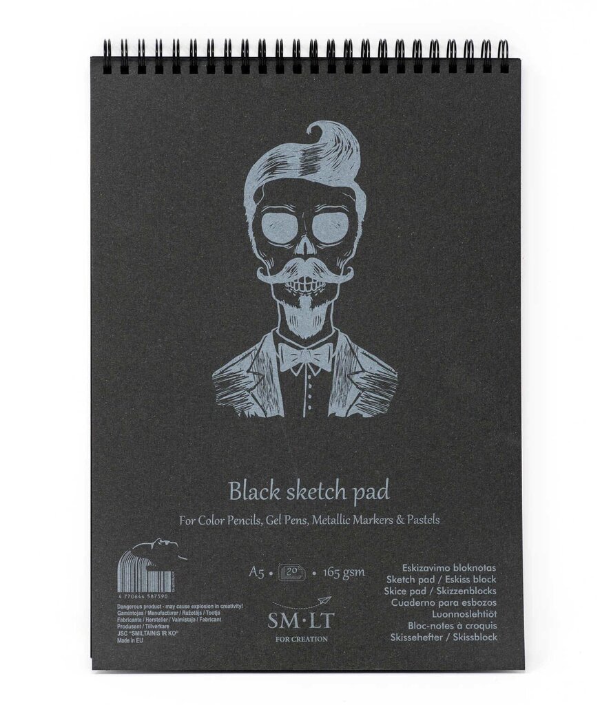 Albums zīmēšanai ar spirāli melnā krāsā, A4, 165 g/m cena un informācija | Burtnīcas un papīra preces | 220.lv