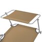 vidaXL saliekams sauļošanās zvilnis ar jumtiņu, tērauds, pelēkbrūns cena un informācija | Sauļošanās krēsli | 220.lv