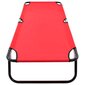 vidaXL saliekams sauļošanās zvilnis, tērauds, sarkans cena un informācija | Sauļošanās krēsli | 220.lv