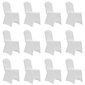 vidaXL krēslu pārvalki, 12 gab., balts elastīgs audums cena un informācija | Mēbeļu pārvalki | 220.lv