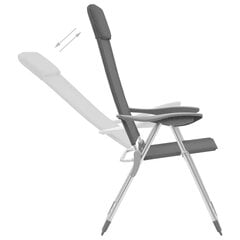 vidaXL kempinga krēsli, 4 gab., pelēki, alumīnijs, salokāmi cena un informācija | Tūrisma mēbeles | 220.lv