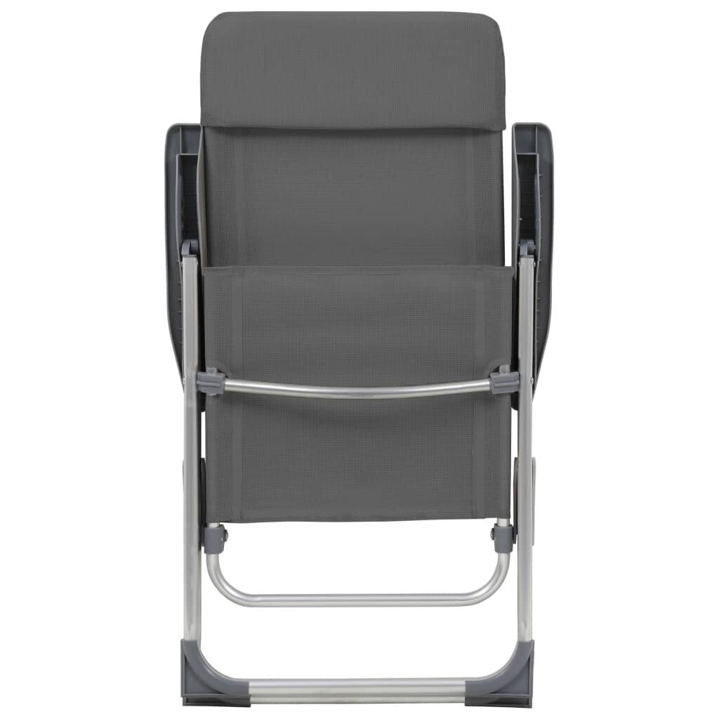 vidaXL kempinga krēsli, 4 gab., pelēki, alumīnijs, salokāmi цена и информация |  Tūrisma mēbeles | 220.lv