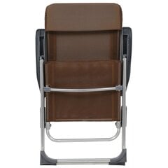 vidaXL kempinga krēsli, 4 gab., brūni, alumīnijs, salokāmi cena un informācija | Dārza krēsli | 220.lv