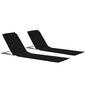 vidaXL salokāmi pludmales paklājiņi, 2 gab., tērauds un audums, melni cena un informācija | Sauļošanās krēsli | 220.lv