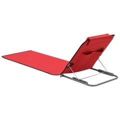 vidaXL salokāmi pludmales paklājiņi, 2 gab., tērauds, audums, sarkani cena un informācija | Sauļošanās krēsli | 220.lv
