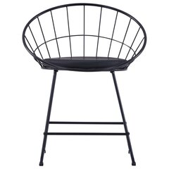 vidaXL krēsli ar mākslīgās ādas sēdekļiem, 2 gab., melns tērauds цена и информация | Стулья для кухни и столовой | 220.lv
