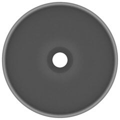 vidaXL izlietne, apaļa, 32,5x14 cm, matēta tumši pelēka keramika cena un informācija | Izlietnes | 220.lv