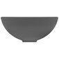 vidaXL izlietne, apaļa, 32,5x14 cm, matēta tumši pelēka keramika cena un informācija | Izlietnes | 220.lv