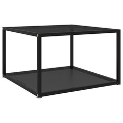 vidaXL tējas galdiņš, melns, 60x60x35 cm, rūdīts stikls cena un informācija | Žurnālgaldiņi | 220.lv