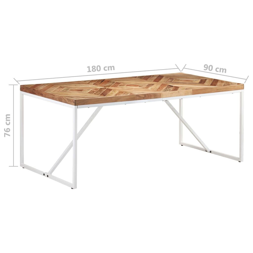 vidaXL virtuves galds, 180x90x76 cm, akācijas, mango masīvkoks cena un informācija | Virtuves galdi, ēdamgaldi | 220.lv