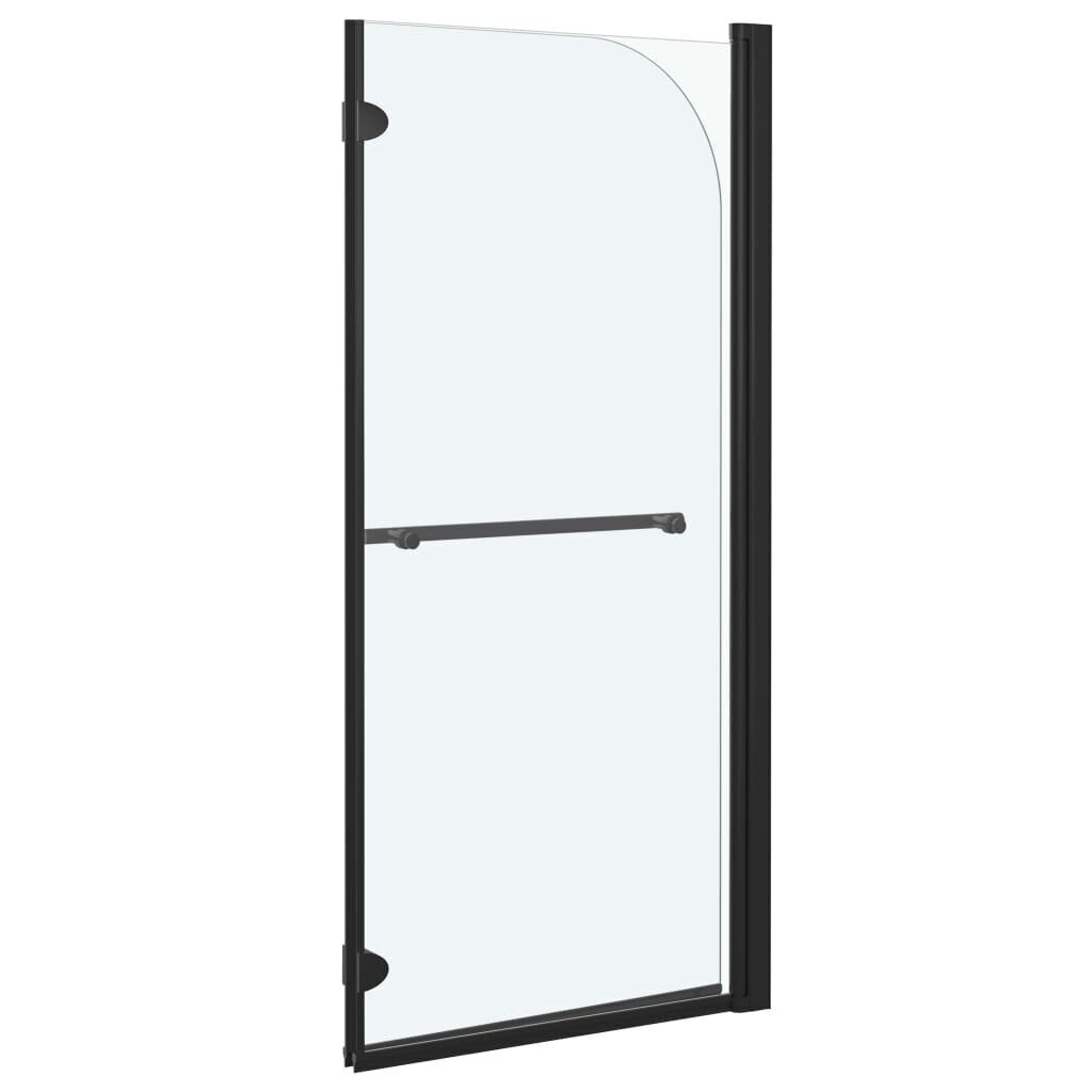 vidaXL salokāmas dušas durvis, 120x140 cm, 2 paneļi, ESG, melnas cena un informācija | Dušas kabīnes | 220.lv
