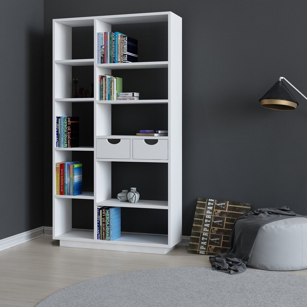 Grīdas plaukts Kalune Design Bookshelf 550, balts cena un informācija | Plaukti | 220.lv