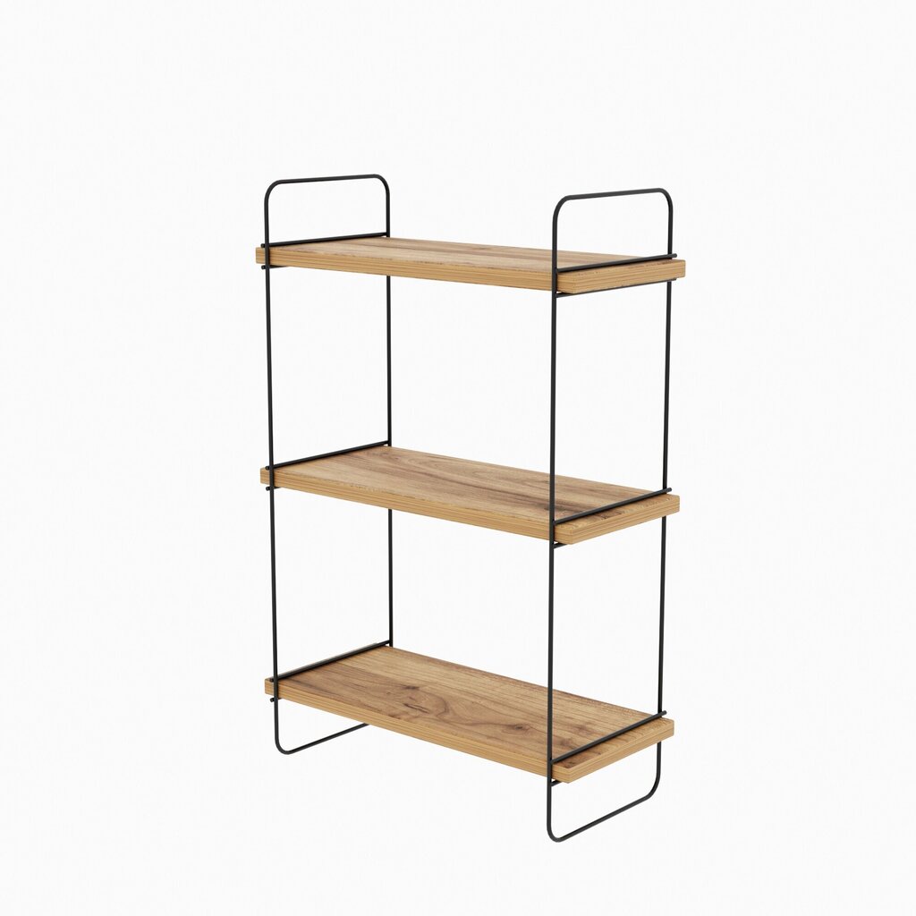 Sienas plaukts Kalune Design Wall Shelf 854, gaiši brūns/melns цена и информация | Plaukti | 220.lv