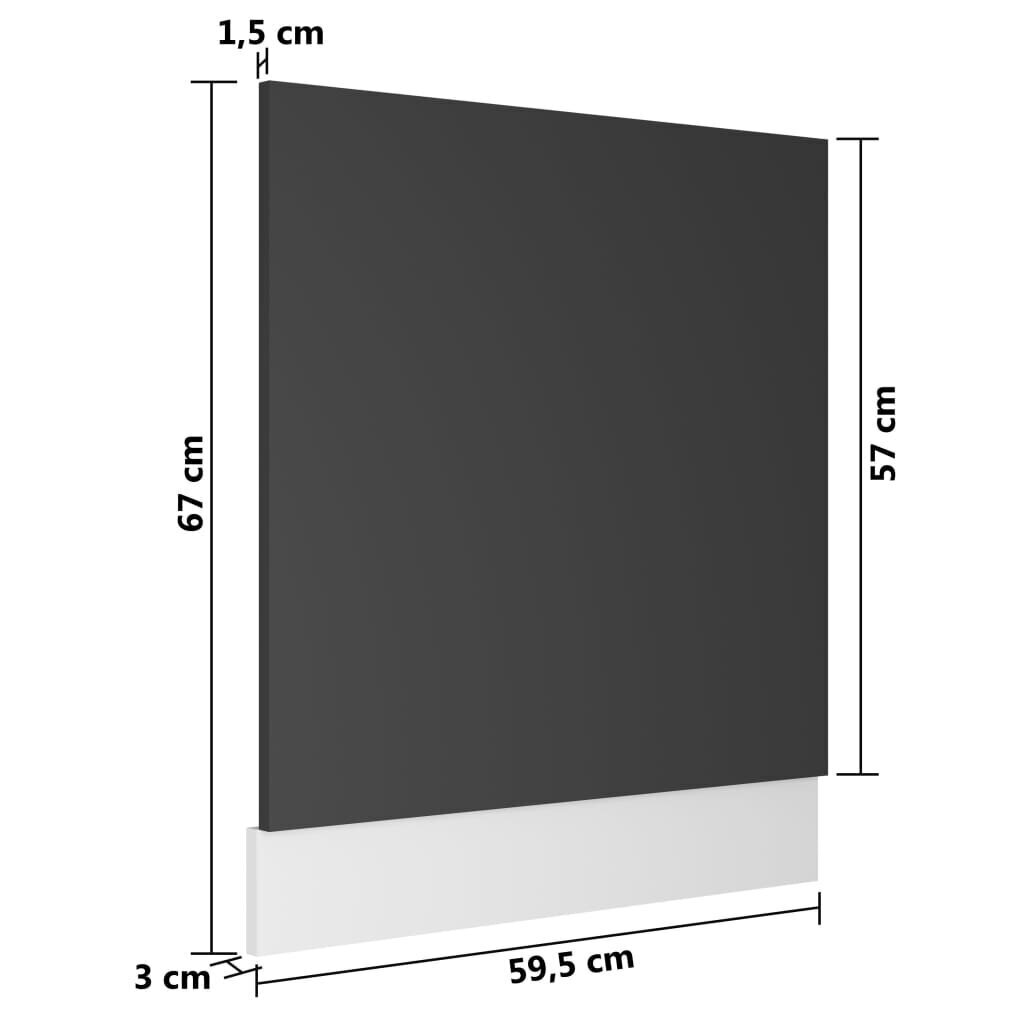 vidaXL trauku mazgājamās mašīnas panelis, pelēks, 59,5x3x67 cm cena un informācija | Virtuves furnitūra | 220.lv