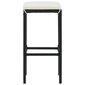 vidaXL bāra krēsli ar matračiem, 3 gab., melna PE rotangpalma cena un informācija | Virtuves un ēdamistabas krēsli | 220.lv