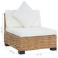 vidaXL dīvāns ar matračiem, bez roku balstiem, dabīga rotangpalma cena un informācija | Dārza krēsli | 220.lv