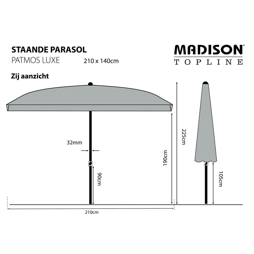 Madison saulessargs Patmos, taisnstūra,210x140cm, smilškrāsā, PAC1P016 cena un informācija | Saulessargi, markīzes un statīvi | 220.lv