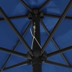 vidaXL dārza saulessargs ar alumīnija kātu, 270x246 cm, debeszils cena un informācija | Saulessargi, markīzes un statīvi | 220.lv