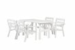 Āra mēbeļu komplekts: galds un 4 krēsli, baltā krāsā, izgatavots Lietuvā cena un informācija | Dārza mēbeļu komplekti | 220.lv