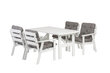 Āra mēbeļu komplekts: galds un 4 krēsli, baltā krāsā cena un informācija | Dārza mēbeļu komplekti | 220.lv