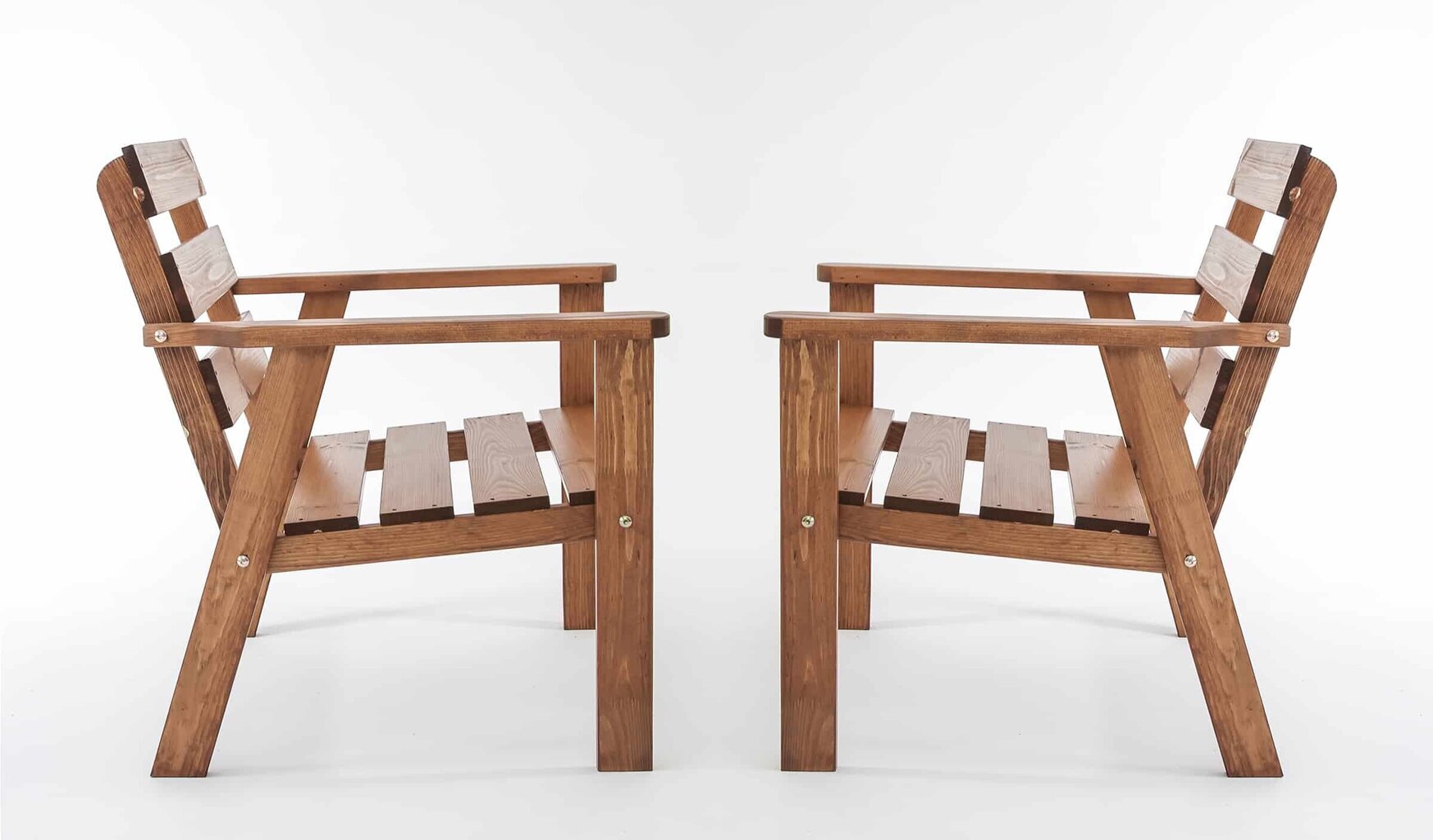 Stilīgs brūnu dārza krēslu komplekts “Atlanta” 2 gab., priedes koks, izgatavots Lietuvā цена и информация | Dārza krēsli | 220.lv