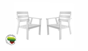 Stilīgs baltu dārza krēslu komplekts atpūtai svaigā gaisā “Atlanta” 2 gab., izgatavots Lietuvā cena un informācija | Dārza krēsli | 220.lv