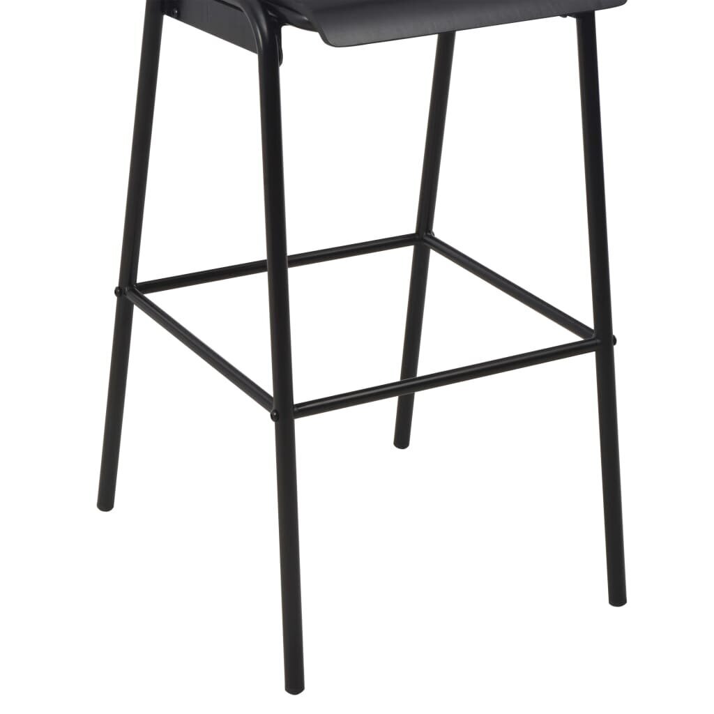 VidaXL bāra krēsli, 4 gab., saplāksnis un tērauds, melni цена и информация | Virtuves un ēdamistabas krēsli | 220.lv