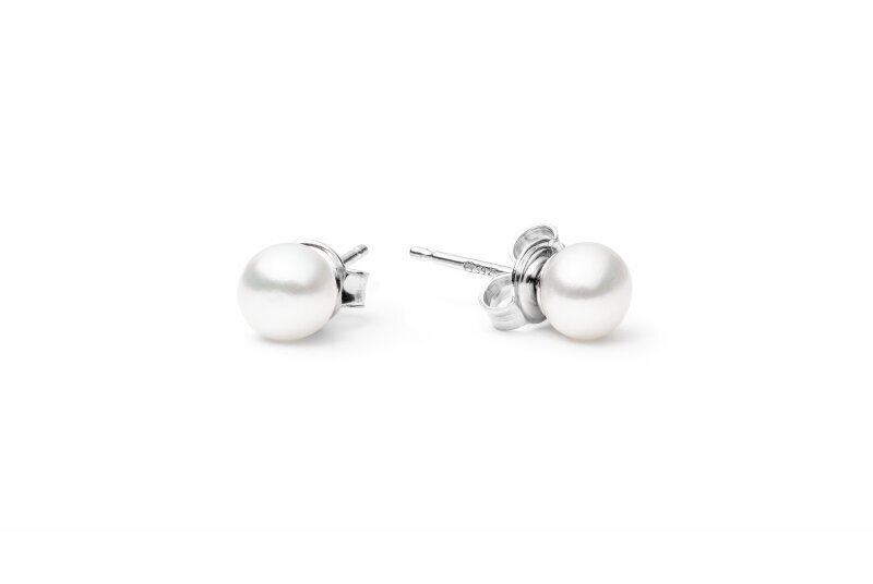 Auskari ar pērlēm 6 mm, sudrabs 925° цена и информация | Auskari | 220.lv