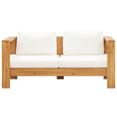 VidaXL dārza dīvāns ar matračiem, 140 cm, akācijas masīvkoks cena un informācija | Dārza soli | 220.lv