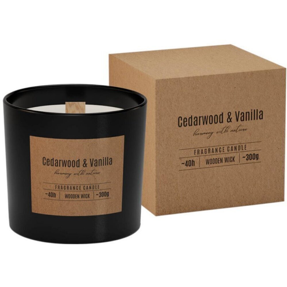 Aromātiska svece Cedarwood & Vanilla 300 g cena un informācija | Sveces un svečturi | 220.lv