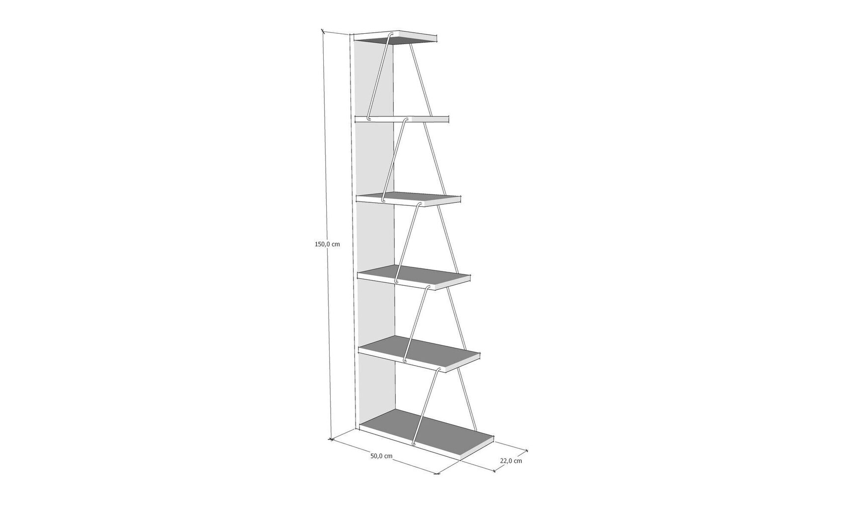 Plaukts Kalune Design Bookshelf 854, dzeltens/melns cena un informācija | Plaukti | 220.lv