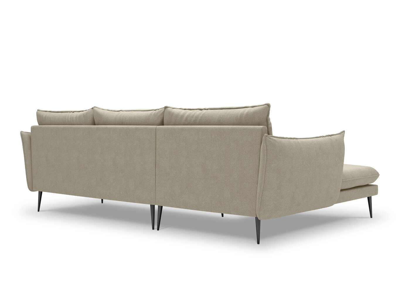 Stūra dīvāns Milo Casa Elio 4S, smilškrāsas/melns цена и информация | Stūra dīvāni | 220.lv