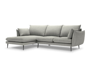Stūra dīvāns Milo Casa Elio 4S, gaiši pelēks/melns cena un informācija | Stūra dīvāni | 220.lv