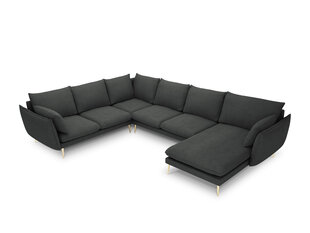 Stūra dīvāns Milo Casa Elio 7S, tumši pelēks cena un informācija | Stūra dīvāni | 220.lv