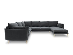 Stūra dīvāns Milo Casa Elio 7S-V, pelēks/zeltainas krāsas cena un informācija | Stūra dīvāni | 220.lv
