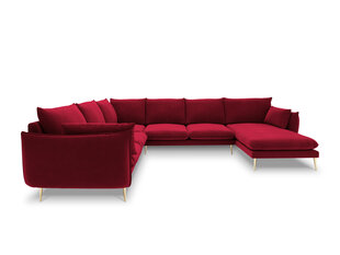 Stūra dīvāns Milo Casa Elio 7S-V, sarkans/zeltainas krāsas cena un informācija | Stūra dīvāni | 220.lv
